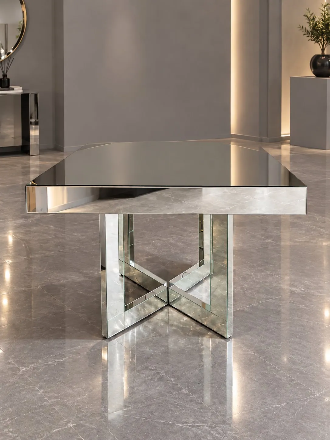 Mesa espelhada quadrada clean