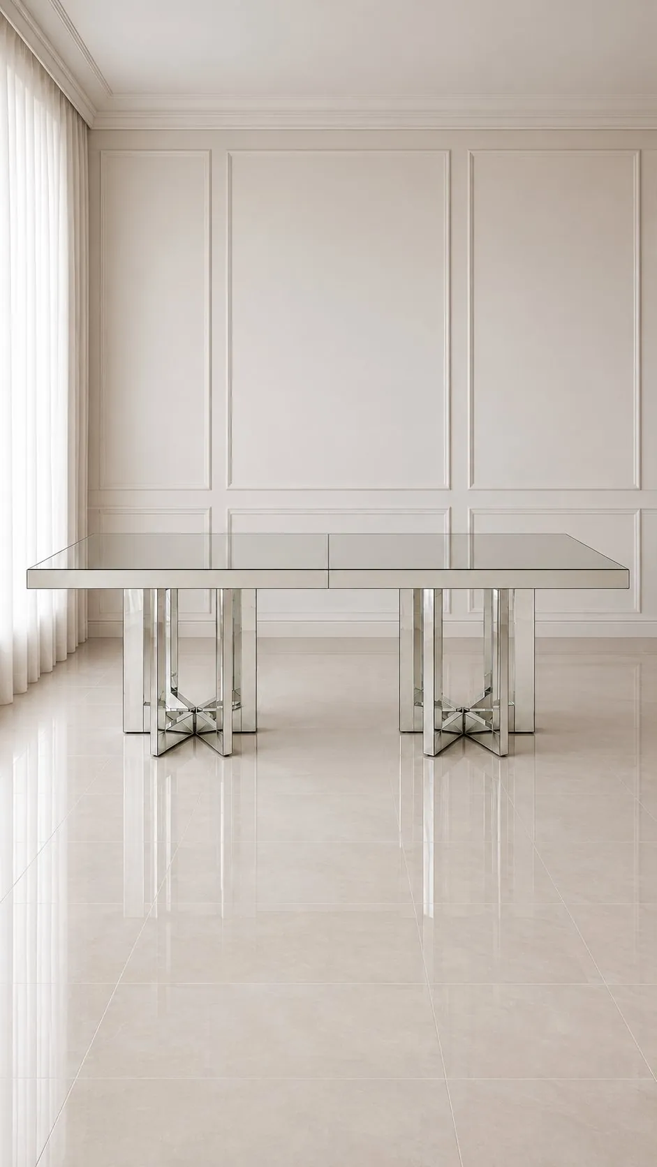 Mesa espelhada retangular clean