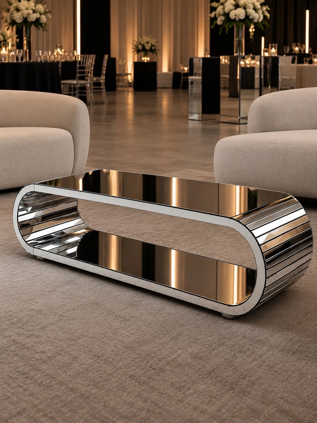Mesa espelhada de centro elo