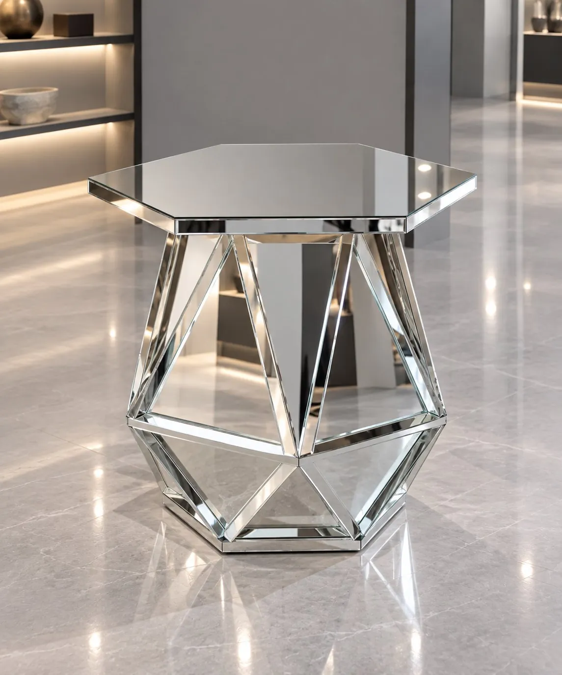 Mesa espelhada diamante
