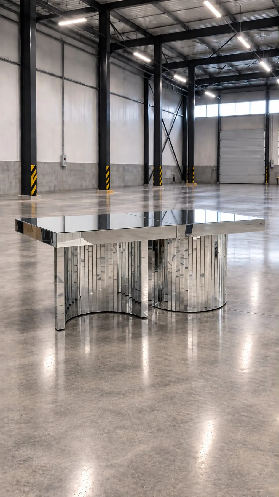 Mesa espelhada elipse — montagem 1