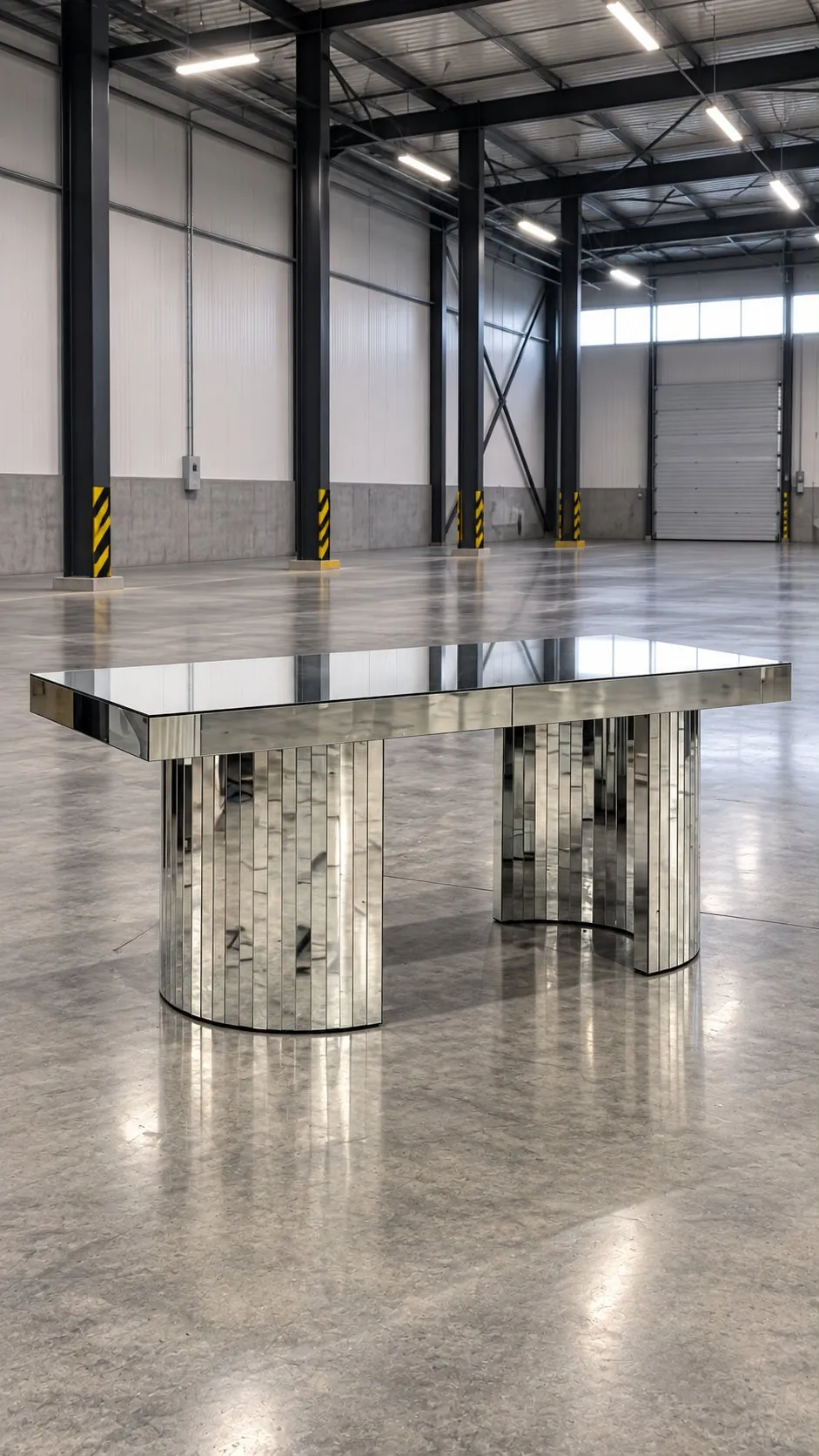 Mesa espelhada elipse — montagem 3