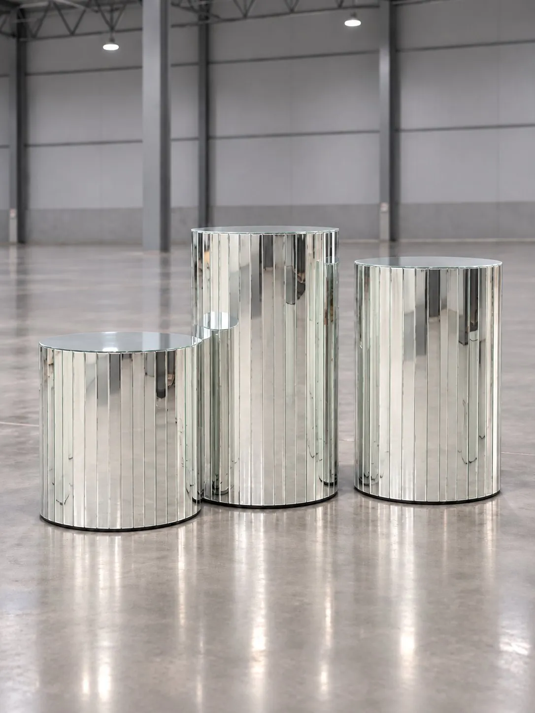 Trio de cilindros espelhados dobráveis slim